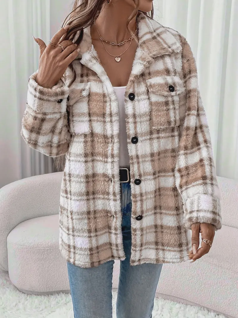 Plaid Teddy Fleece Shacket