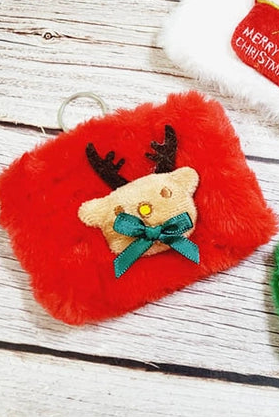 Christmas Fuzzy Coin Purse