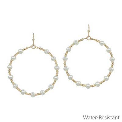 Zeva Gold Pearl Earrings