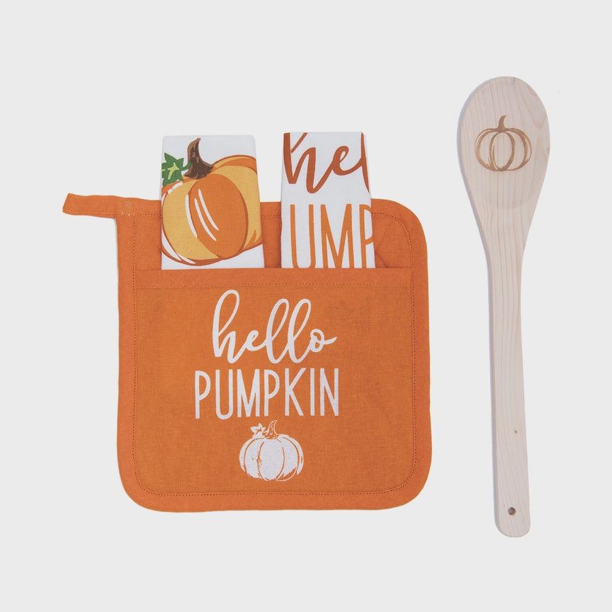 Hello Pumpkin Pot Holder Set