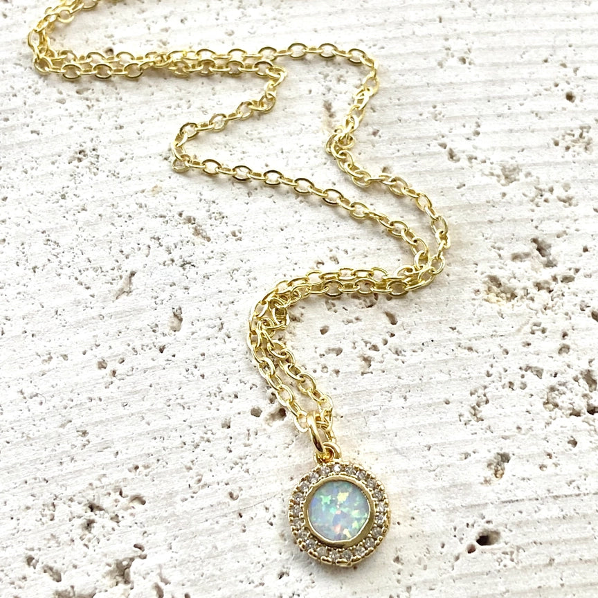 Opal Dainty Layering Necklace