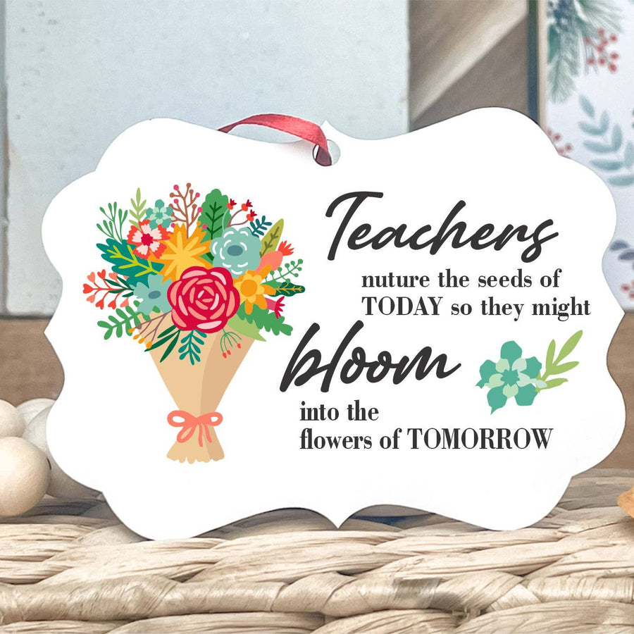 Teachers Bloom Christmas Ornament