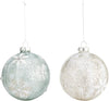 Whitewashed Snowflake Globe Ornament