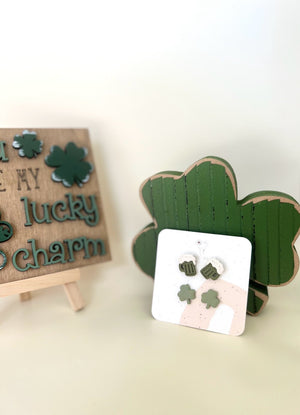 Green Beer & Shamrock Studs