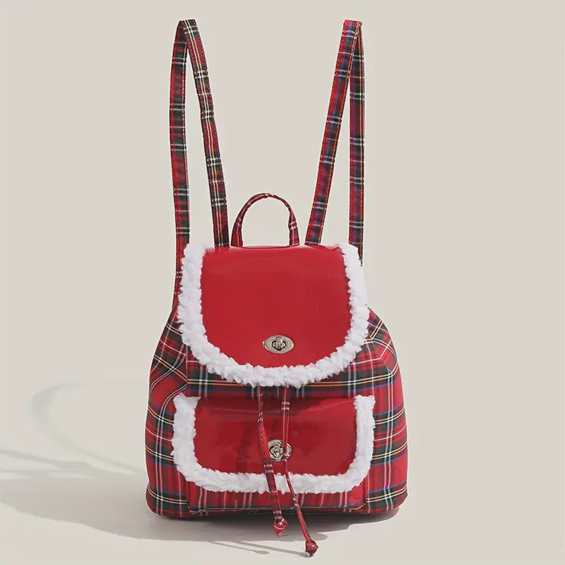 Red Plaid Backpack
