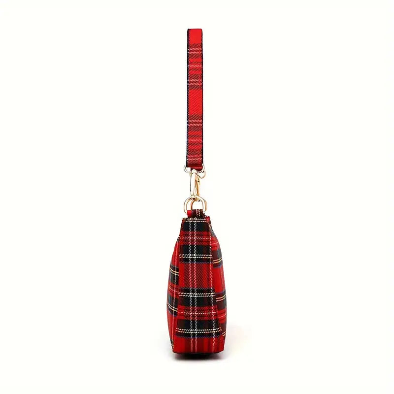 Red Plaid Crossbody Bag