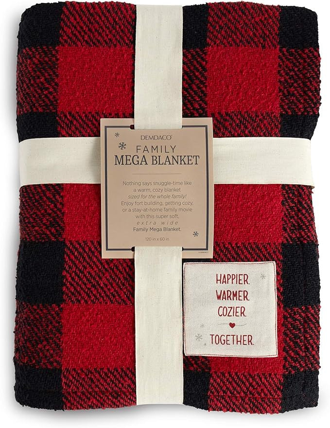Cozy Together Family Red Plaid Mega Blanket