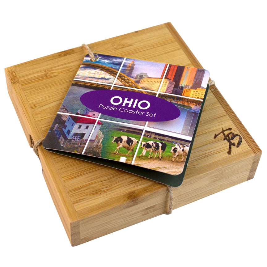 Ohio Puzzle Coaster Set with Case