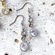 Load image into Gallery viewer, Round Crystal Gold Dangles

