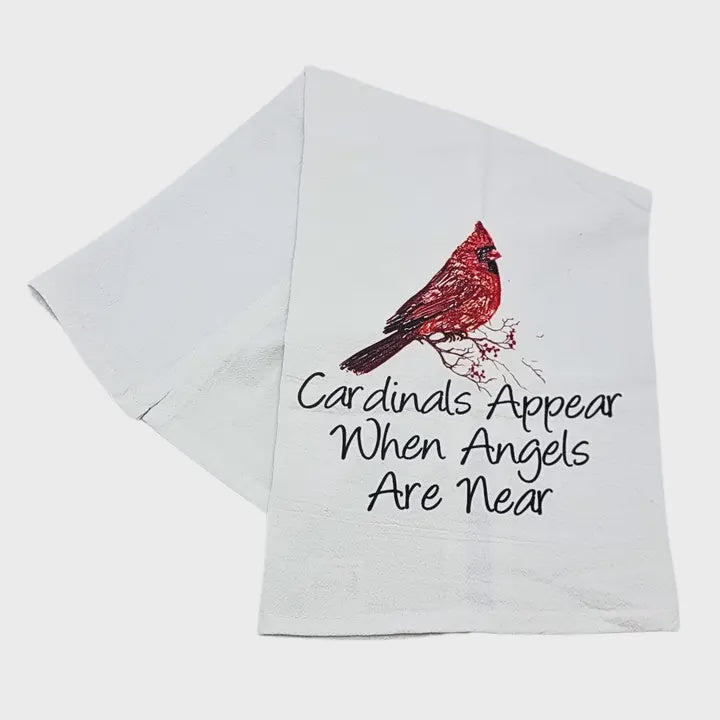 Cardinals Appear Christmas Kitchen Towels