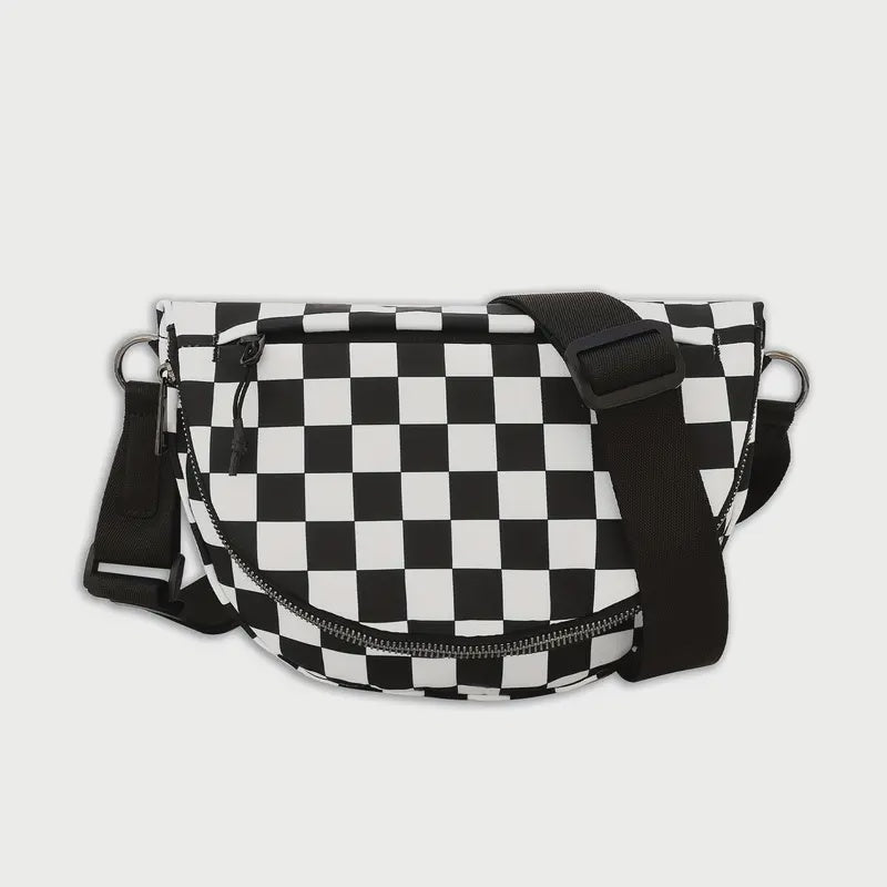 Checkered Crossbody Belt Bag