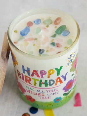 Gemstone Happy Birthday Candle