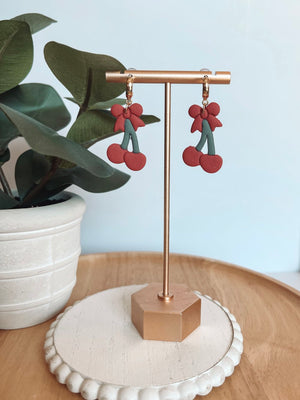 Cherry Bow Dangles