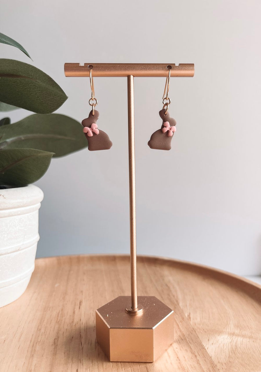 Chocolate bunny Dangles or Studs