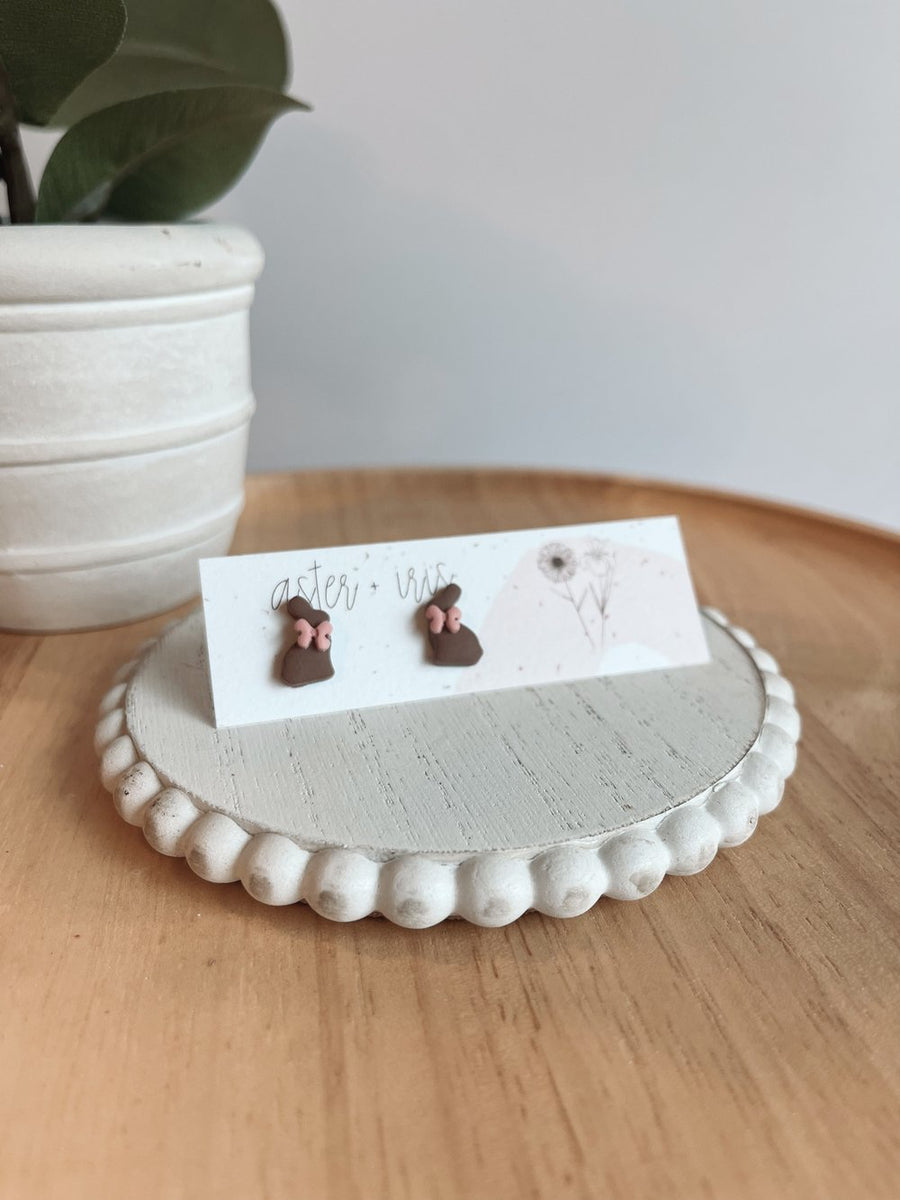 Chocolate bunny Dangles or Studs