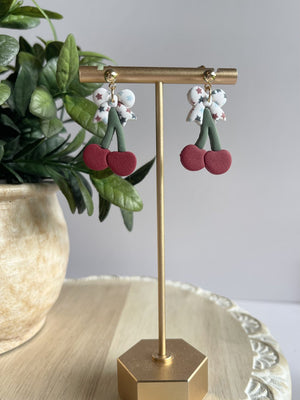 Patriotic Cherry Bow Dangles