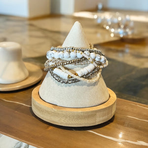 Stack Beaded Bracelets - Neutral Colors