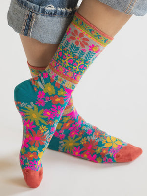 Boho Sock Set - Blue Flower