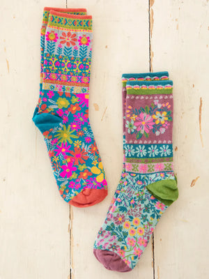Boho Sock Set - Blue Flower