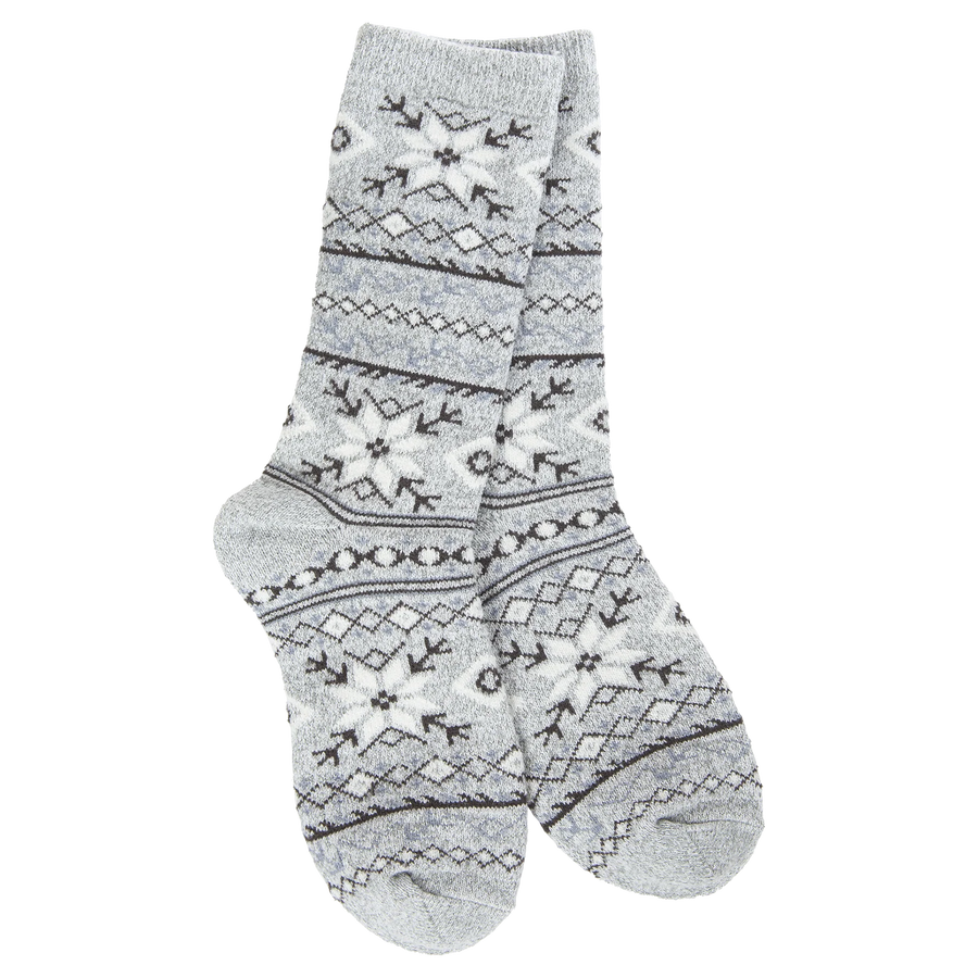 Fair Isle Grey Mini Crew Socks