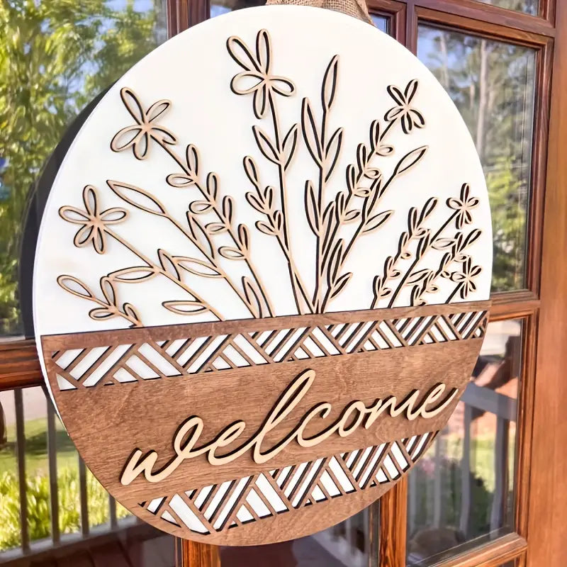 Wood Welcome Door Sign