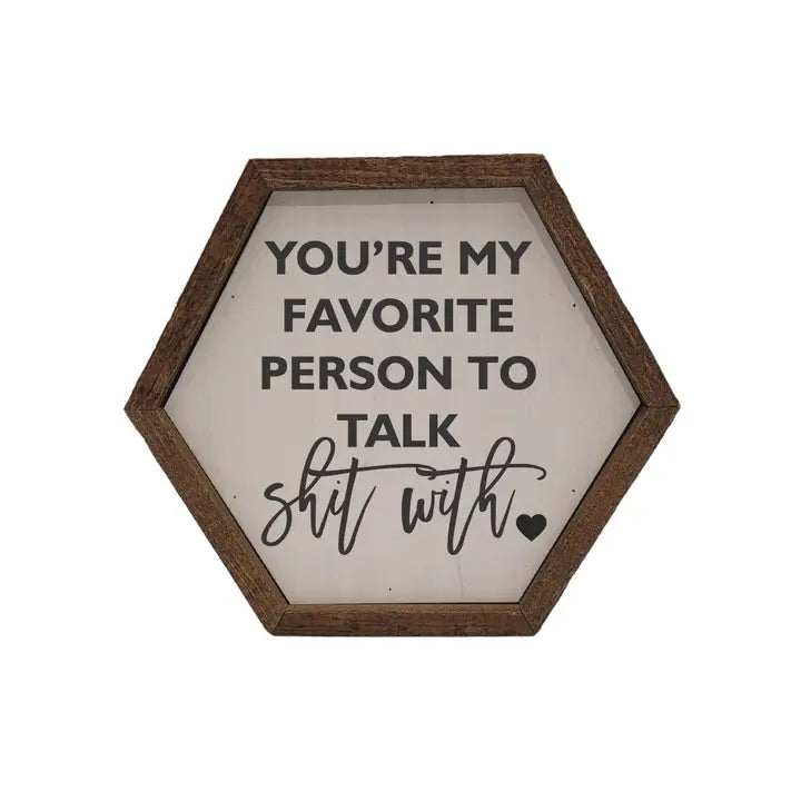 Hexagon Wooden Signs