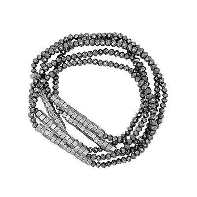 Inez Silver Hematite Bracelet