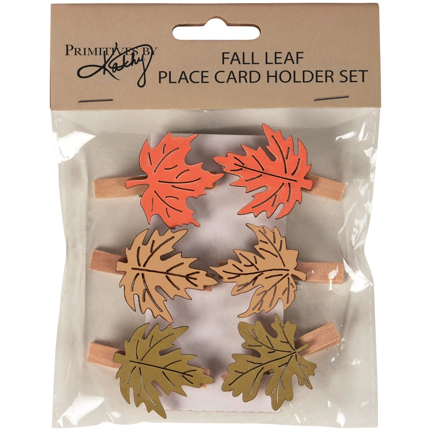 Fall Leaf Place Card Holder Set