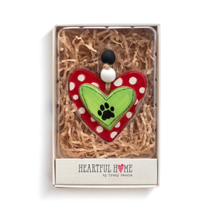 Paw Print Heart Ornament