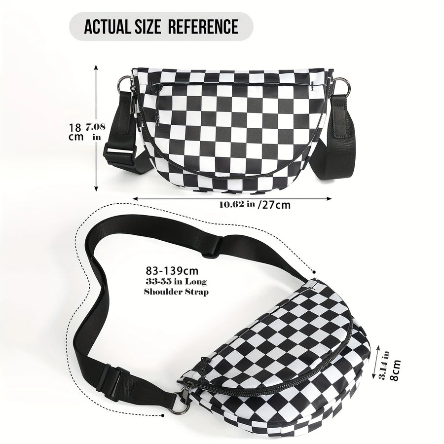 Checkered Crossbody Belt Bag