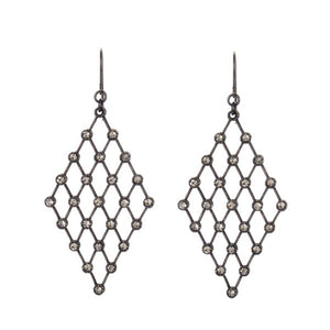 Diamond Lattice Crystal Mesh Earrings