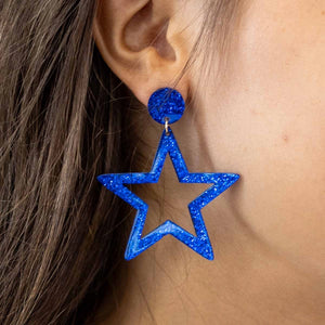 Blue Star Earrings