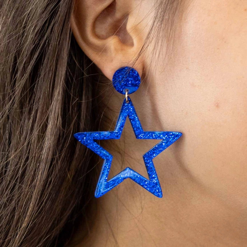 Blue Star Earrings