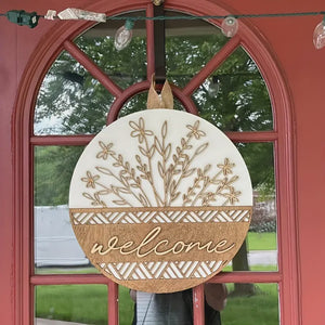 Wood Welcome Door Sign