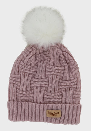 Plush Lined Hat with Pom