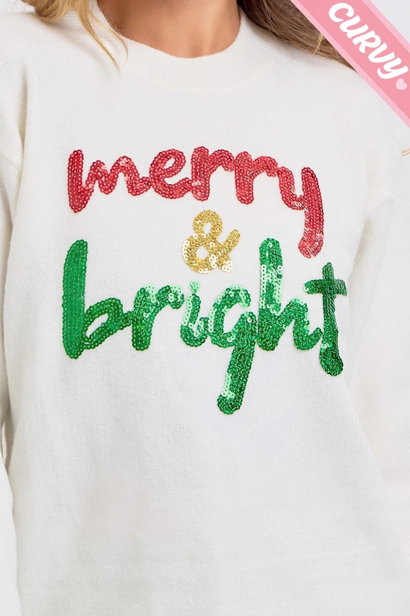 Merry & Bright Sequin Holiday Sweater