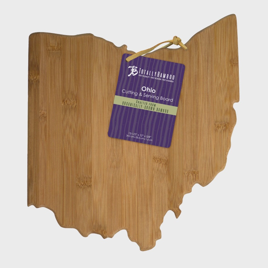 Ohio State-Shaped Bamboo Serving & Cutting Board