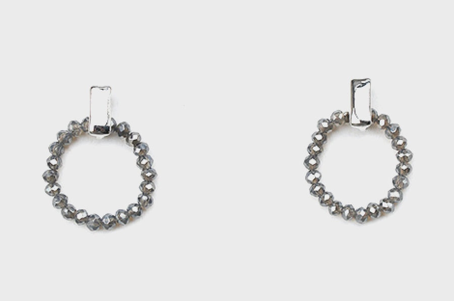 Zingy Silver Hematite Earrings