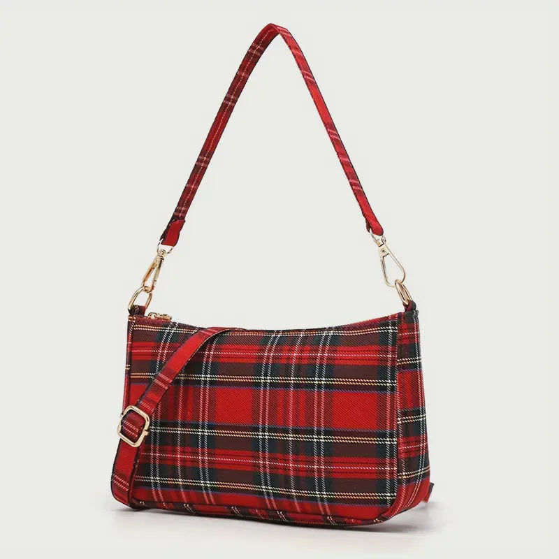 Red Plaid Crossbody Bag