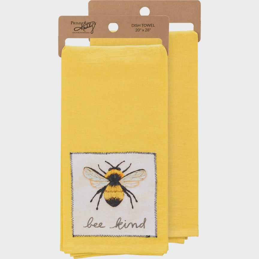 Bee Kind Yellow Kitchen Towel
