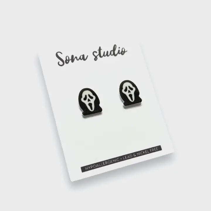 Scream Face Earrings