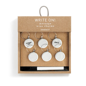 WRITE ON Message Wine Charms