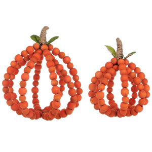 Beaded Orange Pumpkin Figurines