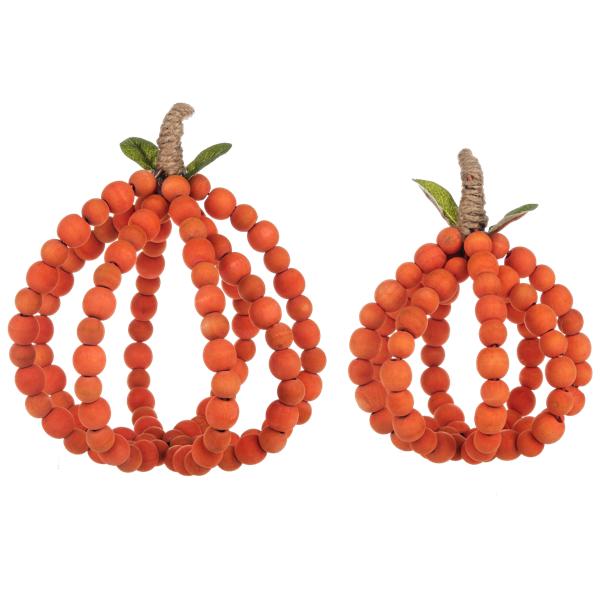 Beaded Orange Pumpkin Figurines