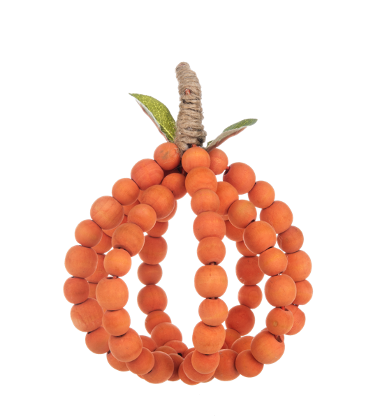 Beaded Orange Pumpkin Figurines