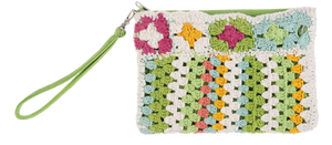 Crochet Striped Wristlet Pouches