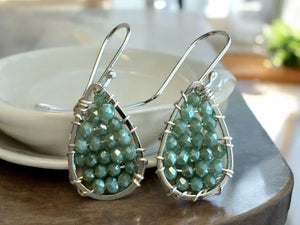 Small Teardrop Beaded Earrings