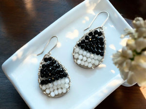 Large Teardrop Beaded Earrings