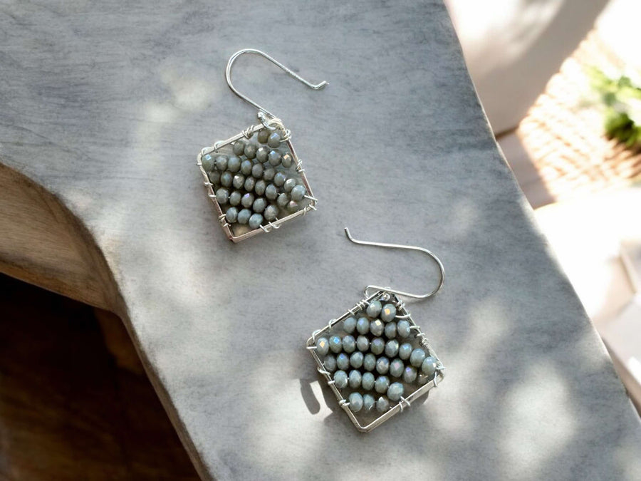 Square Beaded Earrings