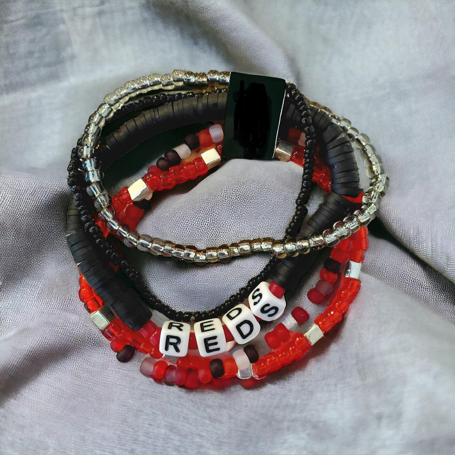 Cincinnati Reds Beaded Stack Bracelets